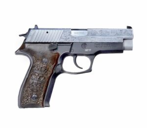 Zastava CZ999 9mm hand-engraved pistol with engraved display box