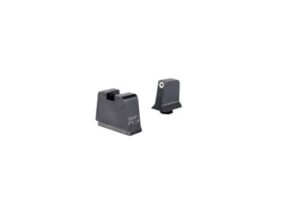 SUPPRESSOR/OPTIC HEIGHT SIGHTS - GLOCK SLIM FRAMES, FRONT WHITE OUTLINE/GREEN TRITIUM, REAR METAL