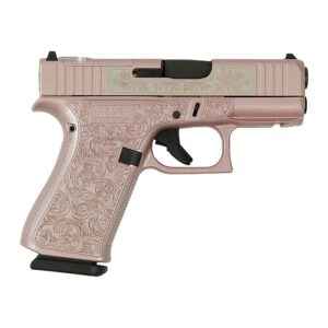 Glock 43x MOS 'Glock N Roses' Rose Gold handgun right-side view