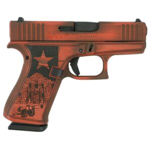 Glock 43x Custom Texas Orange 9mm 3.41 inch barrel right-side view