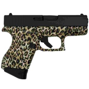 Glock 43 Custom Leopard Print 9mm handgun right-side view