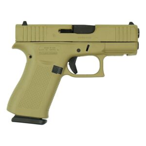 Glock 43X FDE 9mm pistol with front accessory rail and two 10-round magazines