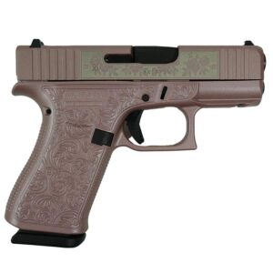 Glock 43X Glock & Roses pink 9mm handgun right-side image