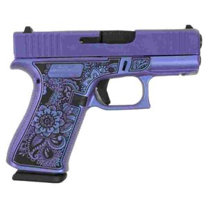 Glock 43X Mandala Purple Pearl 9mm pistol profile