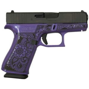 Glock 43X Mandala Purple Pearl Frame 9mm handgun with 3.41" barrel