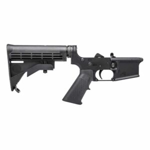 Aero Precision AR-15 complete lower receiver anodized black with M4 stock and A2 grip