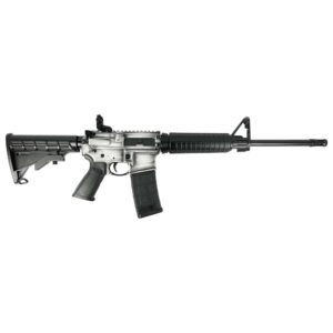 Ruger AR-556 White Distressed 5.56mm NATO rifle with 16.10-inch barrel and Magpul 30-round magazine