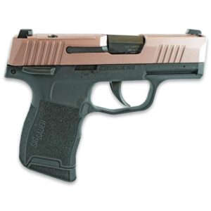 Sig Sauer P365-380 Rose Sparkle slide micro-compact pistol with 3.1 in barrel and black polymer grip