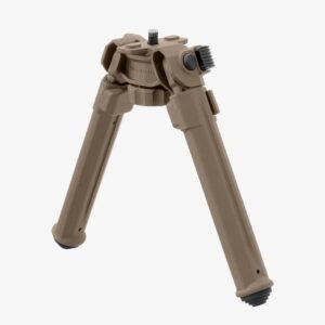 Magpul MOE QD Bipod for M-LOK in Flat Dark Earth, folded and deployed views
