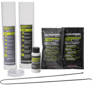 HUXWRX Suppressor Sauce Refill Kit packets and activator bottles