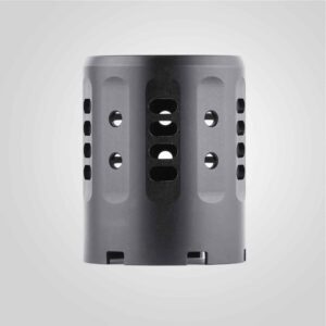 Dead Air Pyro 2.0 .45 cal shroud for P-Series adapters; black stainless steel