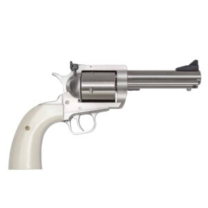 Magnum Research BFR 500JRH 5.5 inch Bisley stainless revolver with white polymer grips
