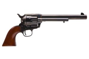 Cimarron CA514M00 US Cavalry .45 Long Colt 7.5in revolver with color case hardened frame and walnut walnut grip