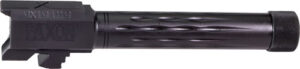 Faxon Match 9mm flame-fluted threaded 4.5in barrel for Glock 19 in black nitride