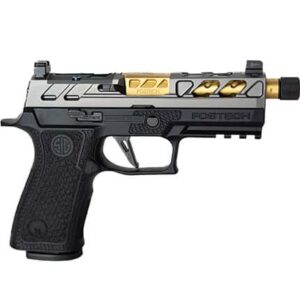 FosTech Drone Predator 9mm handgun, 3.9in threaded barrel, gray slide, black frame