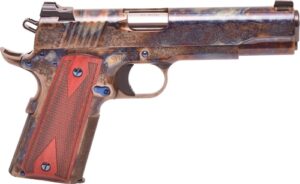 Standard Manufacturing 1911 .45 ACP 5 inch case colored #1 engraved rosewood grips