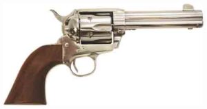Cimarron Frontier .357/.38 Spl stainless revolver with walnut grip and fixed sights