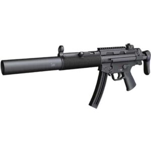 Heckler & Koch MP5 .22 LR rifle 16.1 inch barrel black retractable stock faux suppressor