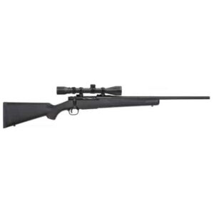 Mossberg Patriot .243 Win bolt-action rifle with 22 inch barrel and 3-9x40 scope, synthetic black stock