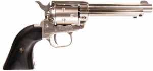 Heritage Rough Rider RR22NI4BW .22 LR 4.75 in nickel finish with black laminate grips