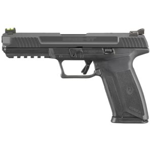 Ruger 57 Pro 5.7x28mm black pistol with 4.94-inch barrel and fiber-optic front sight