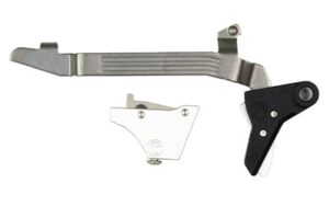 Timney Alpha Competition trigger for Glock Gen3-4 large frame; silver straight trigger, 3 lb pull