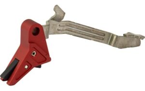 True Precision Axiom trigger for Glock 43 in black with red accents