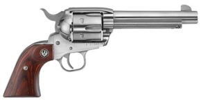 Ruger Vaquero .357 Magnum 5.5 inch high-gloss stainless single-action revolver with hardwood grips
