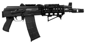 Zastava ZPAP85 ZP85556PAT AK-style 5.56 NATO pistol with quad rail and booster muzzle brake