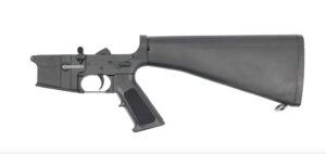 Bushmaster A2 Built AR-15 lower receiver in matte black with A2 fixed stock