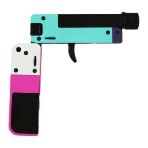 Trailblazer LifeCard .22 LR single-shot handgun with 2.5 inch threaded barrel, Confetti finish, unfolded