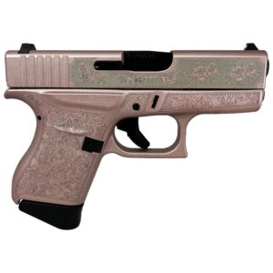 Glock 43 Custom "Glock n Roses" 9mm handgun left-side view
