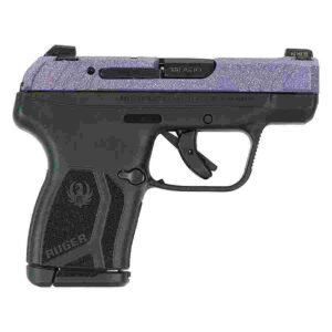 Ruger LCP 380 Max Blue/Purple Sparkle .380 Auto pistol right-side view