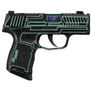 Sig Sauer P365 Outlander Blue Laser 9mm micro-compact pistol with blue slide engraving