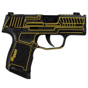 Sig Sauer P365 Outlander Yellow Laser 9mm micro-compact handgun side view