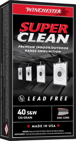 WINCHESTER 40 S&W SUPER CLEAN TARGET FMJ 120 GR 50 RD/BX 10 BX/CS