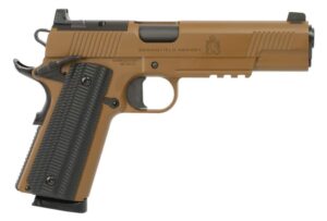 Springfield Armory 1911 Operator .45 ACP 5-inch Coyote Brown Cerakote pistol with black VZ G10 grips