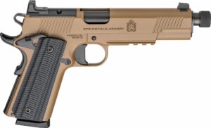 Springfield Armory 1911 Operator AOS .45 ACP Coyote Brown with VZ G10 grips and threaded barrel