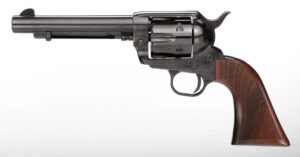 Taylors and Company 1873 Pietta 9mm 5.50-inch blued revolver with walnut checkered grip