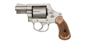Rock Island M206 spurless 2-inch .38 Special revolver matte nickel with checkered wood grip