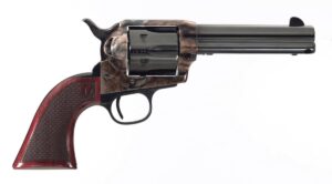 Taylors & Company Smoke Wagon .357 Magnum 4.75in blued revolver with checkered walnut grip