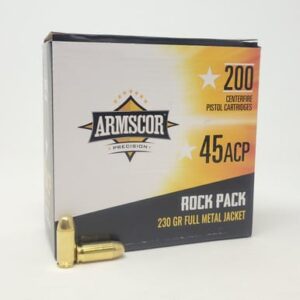 Armscor 45 Auto Ammunition ARM50093 230 Grain Full Metal Jacket Rock Pack 200 Rounds