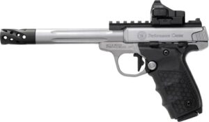 Smith & Wesson Performance Center SW22 Victory 6in Fluted Barrel 22LR pistol with red dot