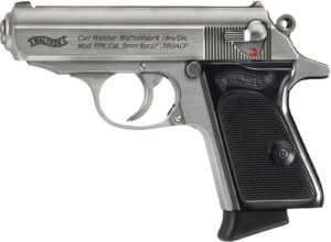 Walther PPK .380 ACP stainless 3.3-inch pistol with black synthetic grips