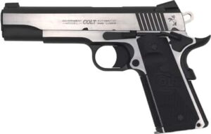 Colt Combat Elite Government 1911 two-tone 9mm 5-inch barrel Novak night sights G10 grips