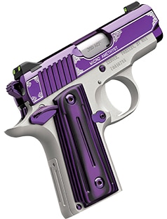 Kimber Micro Amethyst .380 ACP pistol with amethyst purple slide and G10 grips