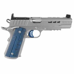 Kimber Rapide Ice 9mm 1911 pistol silver slide blue G10 grips