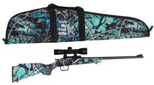 Keystone Crickett 16.1in blued barrel Muddy Girl Serenity synthetic stock with 4x32 scope