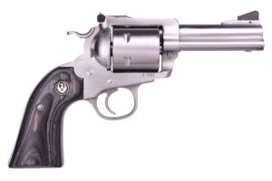 Ruger Bisley 3.75 inch stainless steel single-action revolver with black laminate Bisley grip