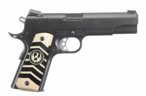 Ruger SR1911 Night Watchman 10mm 5-inch Black Nitride with Chevron Ivorylite grips